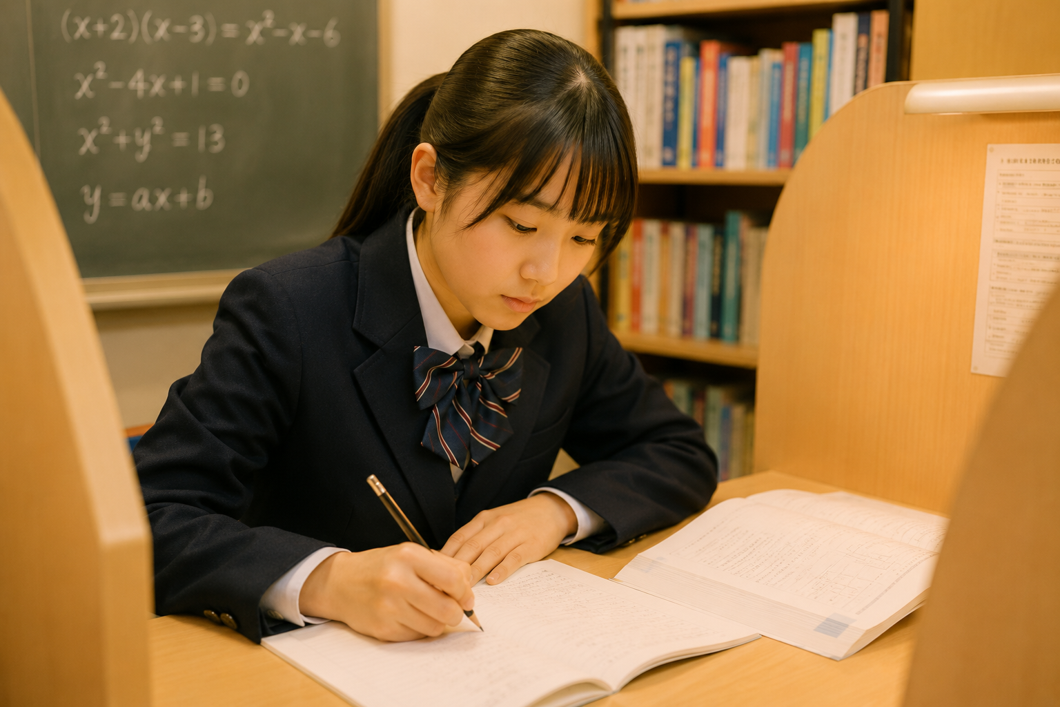 個別ブースで集中して学習する生徒(イメージ)